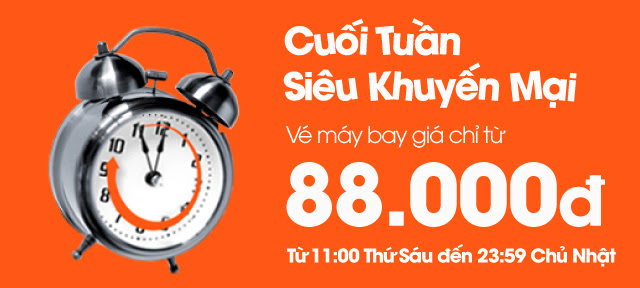 Airfare prices of Jetstar weekend VND 88000