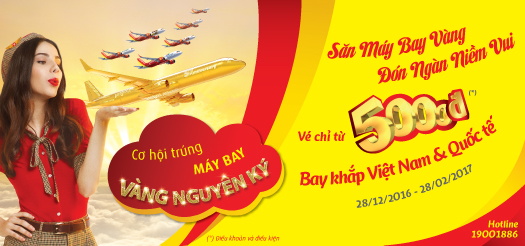 Vé máy bay 5000đ toàn mạng bay của Viêtjet