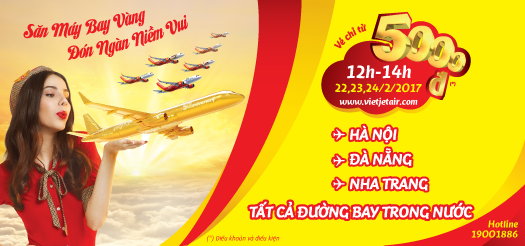 Vietjet Khuyến mãi vé 5000đ: Săn vé máy bay vàng, đón ngàn niềm vui